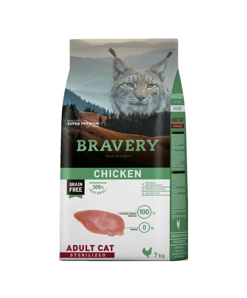 Bravery Hrana Uscata Pisici Adult Cat Sterilised Pui 7 kg
