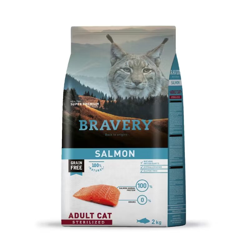 Bravery Hrana Uscata Pisici Adult Cat Sterilised Somon 2 kg
