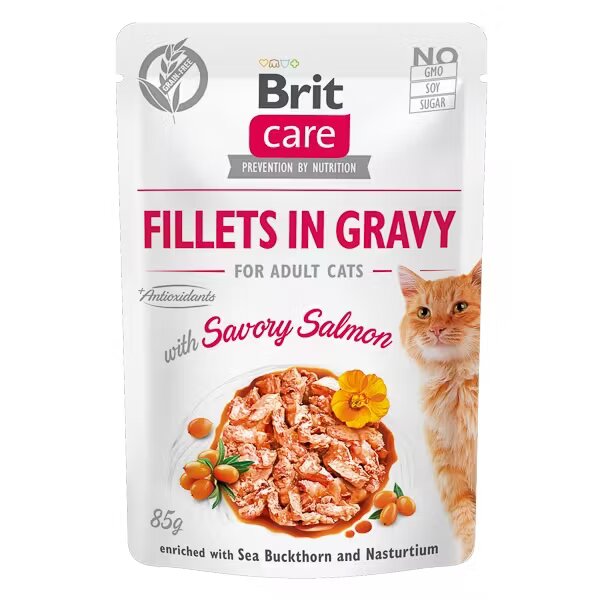 Brit Care Cat Fillets in Gravy With Savory Salmon 85 g