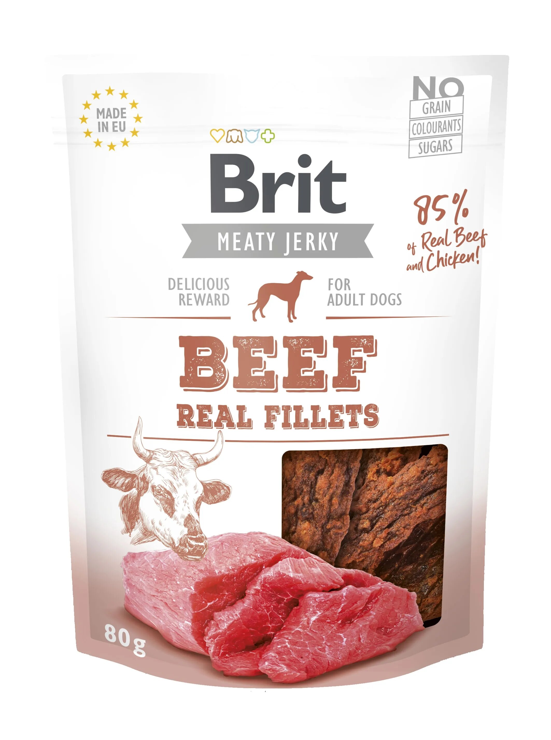 Brit Dog Jerky Beef Fillets 80 g