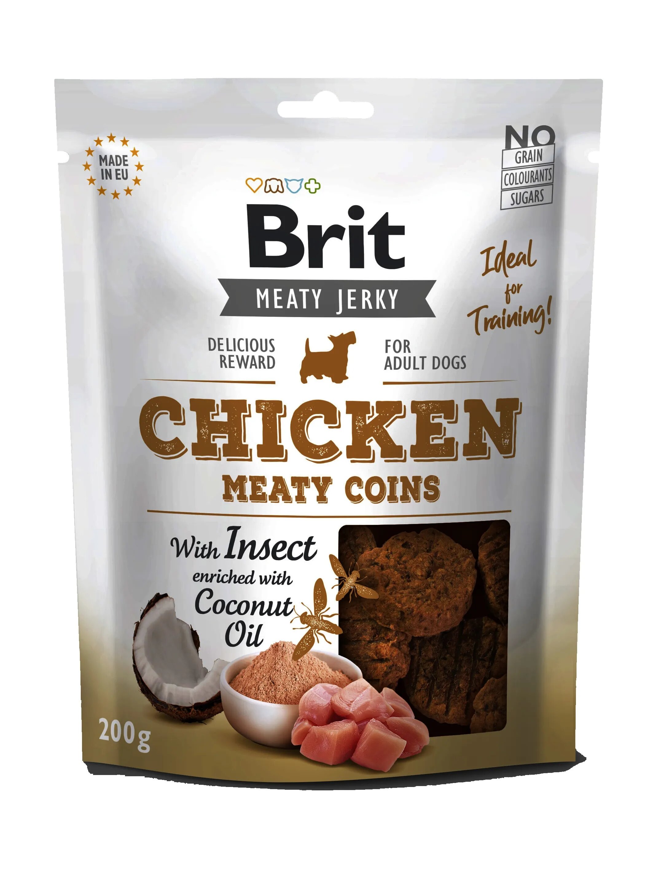 Brit Dog Jerky Chicken With Insect Meaty Coins 200 g