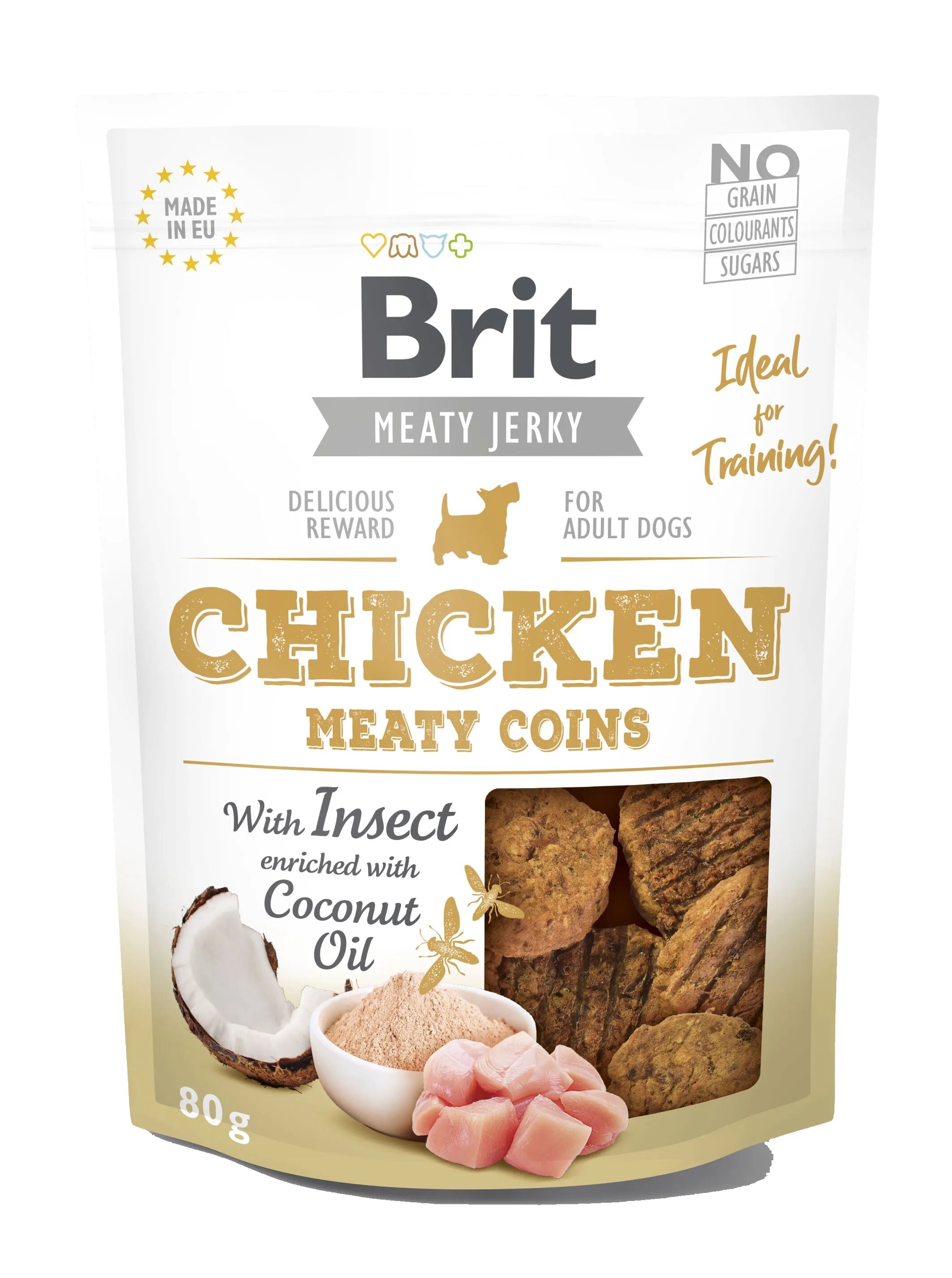 Brit Dog Jerky Chicken With Insect Meaty Coins 80 g