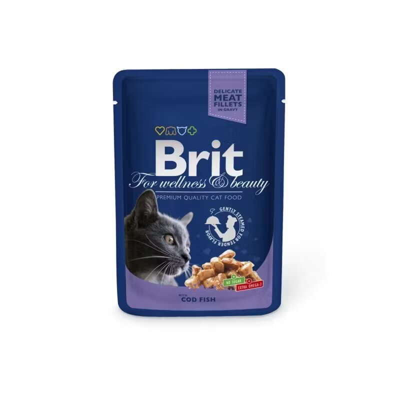Brit Premium Cat plic cu carne de cod 100 g