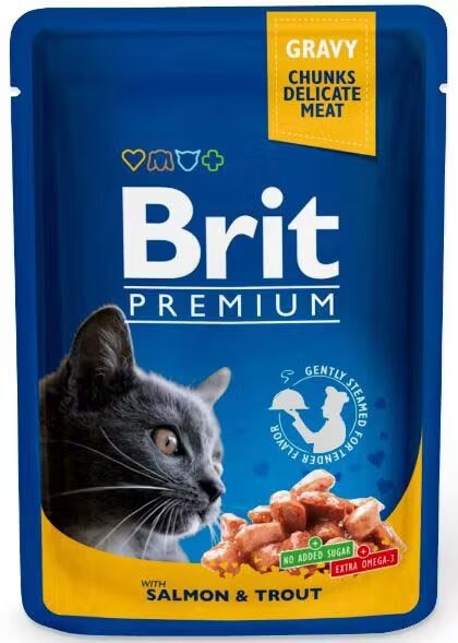 Brit Premium Cat Plic somon si pastrav 100 g
