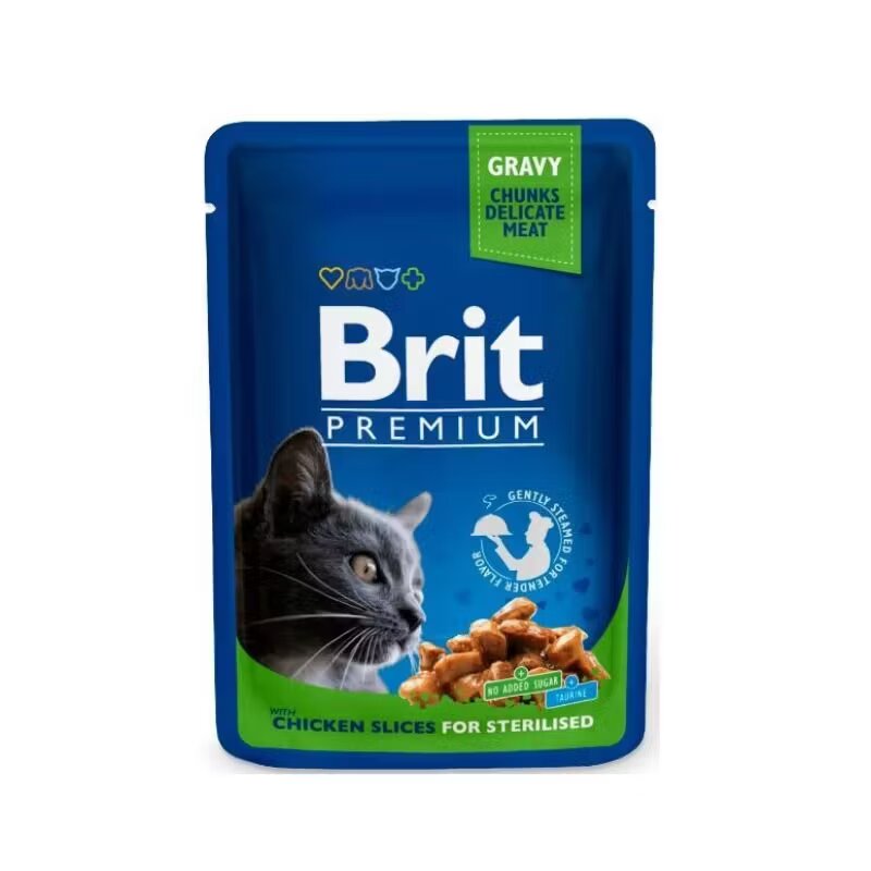 Brit Premium Sterilised Cat plic cu carne de pui 100 g