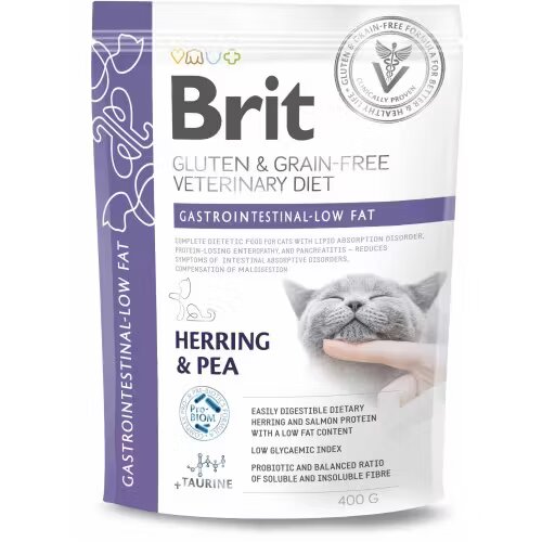 Brit Veterinary Diets Brit Grain Free Veterinary Diets Cat Gastrointestinal Low Fat 400 g