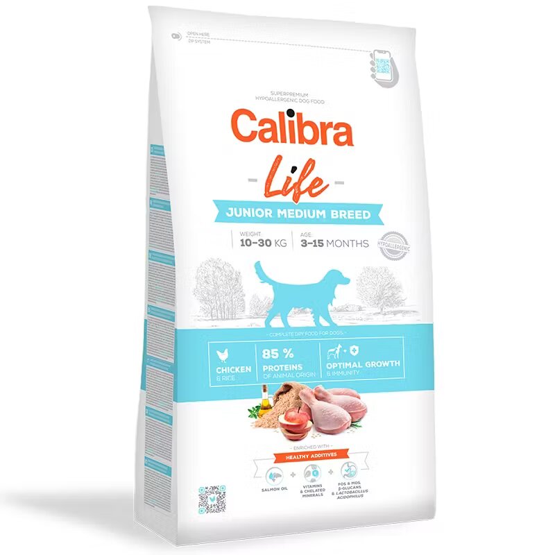 Calibra Dog Life Junior Medium Breed Chicken 12 kg