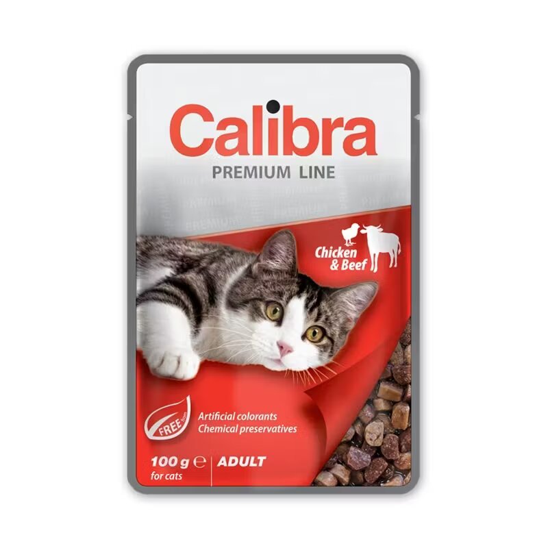 Calibra Hrana umeda pisici Cat Pouch Premium Adult Beef & Chicken 100 g