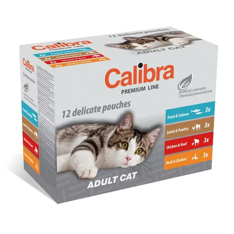 Calibra Hrana umeda pisici Cat Pouch Premium Adult Multipack 12x100 g