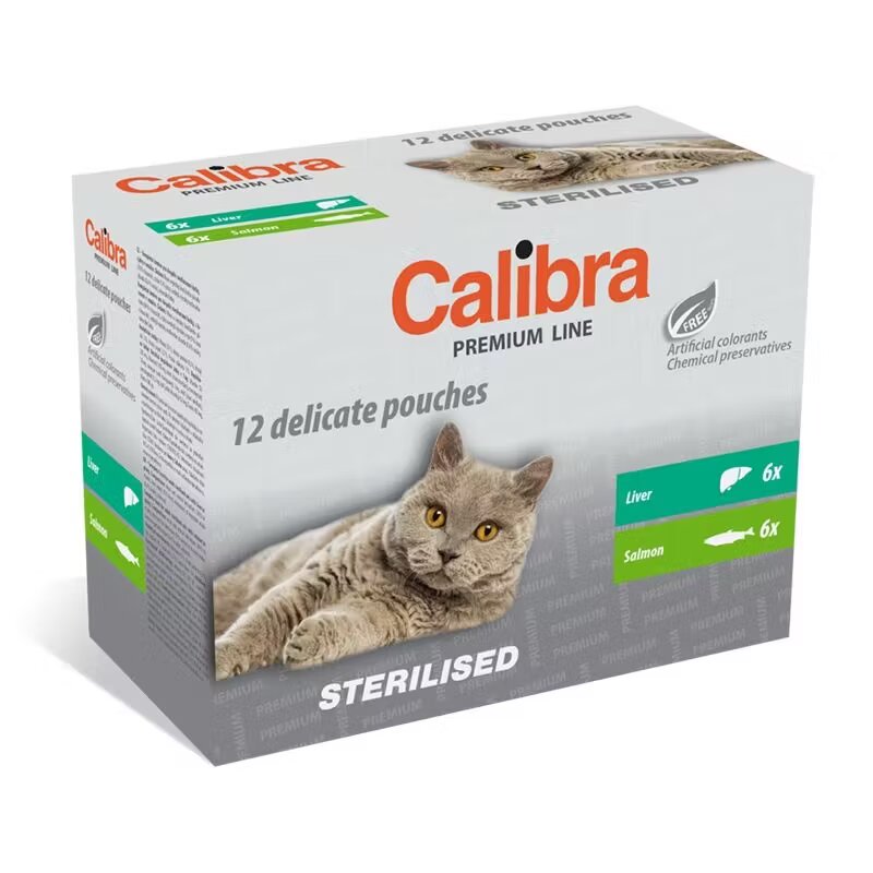 Calibra Hrana umeda pisici Cat Pouch Premium Adult Sterilized Multipack 12x100 g