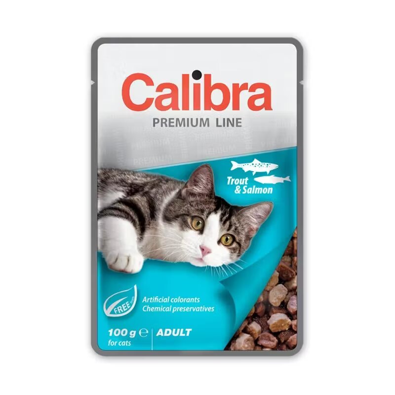 Calibra Hrana umeda pisici Cat Pouch Premium Adult Trout & Salmon 100 g