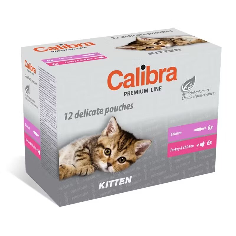 Calibra Hrana umeda pisici Cat Pouch Premium Kitten Multipack 12x100 g