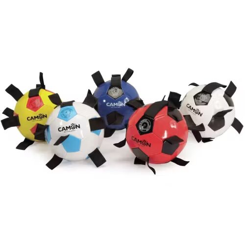 Camon Jucarie pentru caini minge fotbal imitatie de piele 21 cm