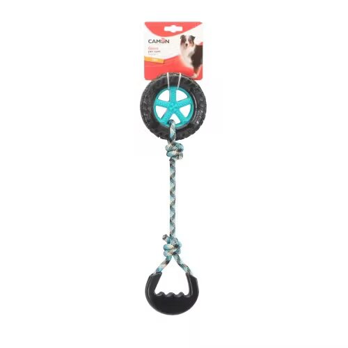 Camon Jucarie pentru caini roata TPR si franghie 44 cm