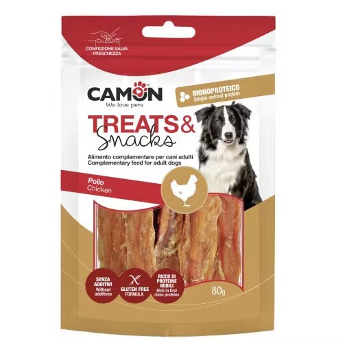 Camon Recompense pentru caini Fasii de carne de Pui deshidratat 80 g