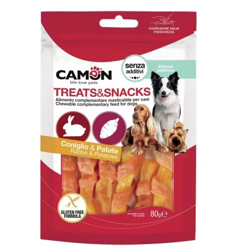 Camon Recompense pentru caini Iepure si Cartof Dulce 80 g