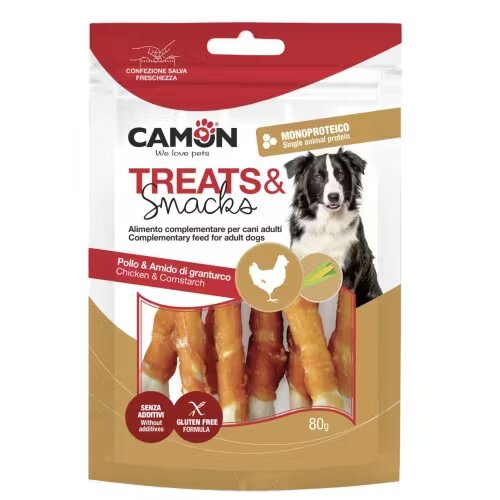 Camon Recompense pentru caini Oase cu fasii de carne de Pui 80 g