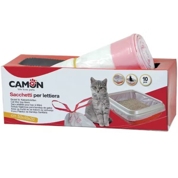 Camon Saci cu maner pentru litiera 10 buc/ 50x40x40 cm