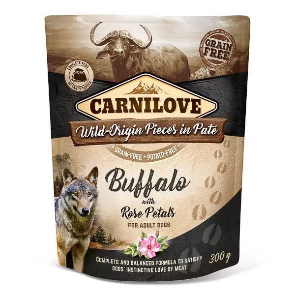 Carnilove Dog Pouch Paté Buffalo with Rose Petals 300 g