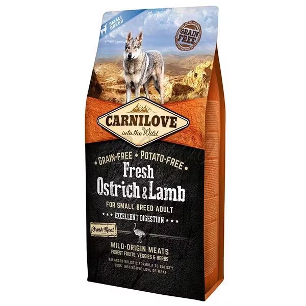 Carnilove Fresh Ostrich & Lamb For Small Breed Dogs 6 kg
