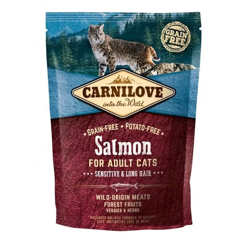Carnilove Salmon for Adult Cats Sensitive & Long Hair 400 g