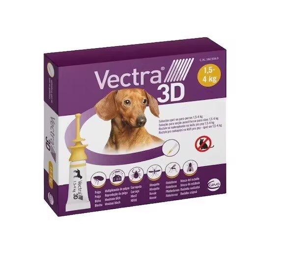 Ceva Sante VECTRA 3D 15-4 kg/ 3 pipete
