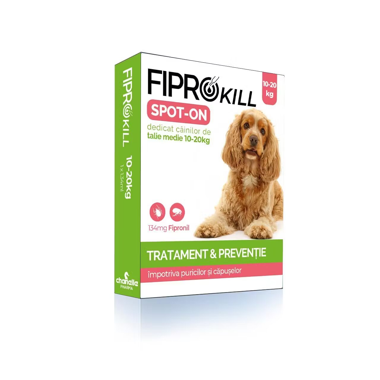 Chanelle Pipete Antiparazitare Caini 10-20 kg Fiprokill Dog M 134 mg Deparazitare Externa 3 Pipete