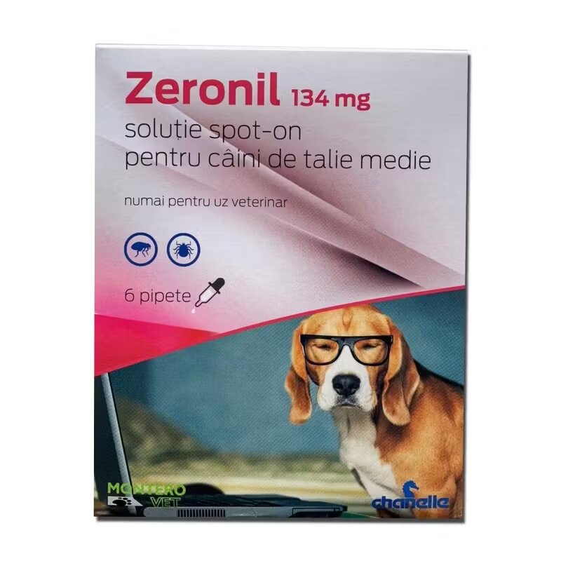 Chanelle Pipete antiparazitare caini Zeronil 134 mg 10 - 20 kg 6 pipete