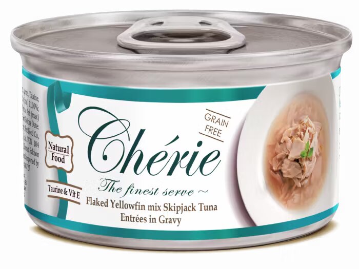 Cherie Adult Cat Grain Free Fulgi de Ton in Sos de Legume 80 g