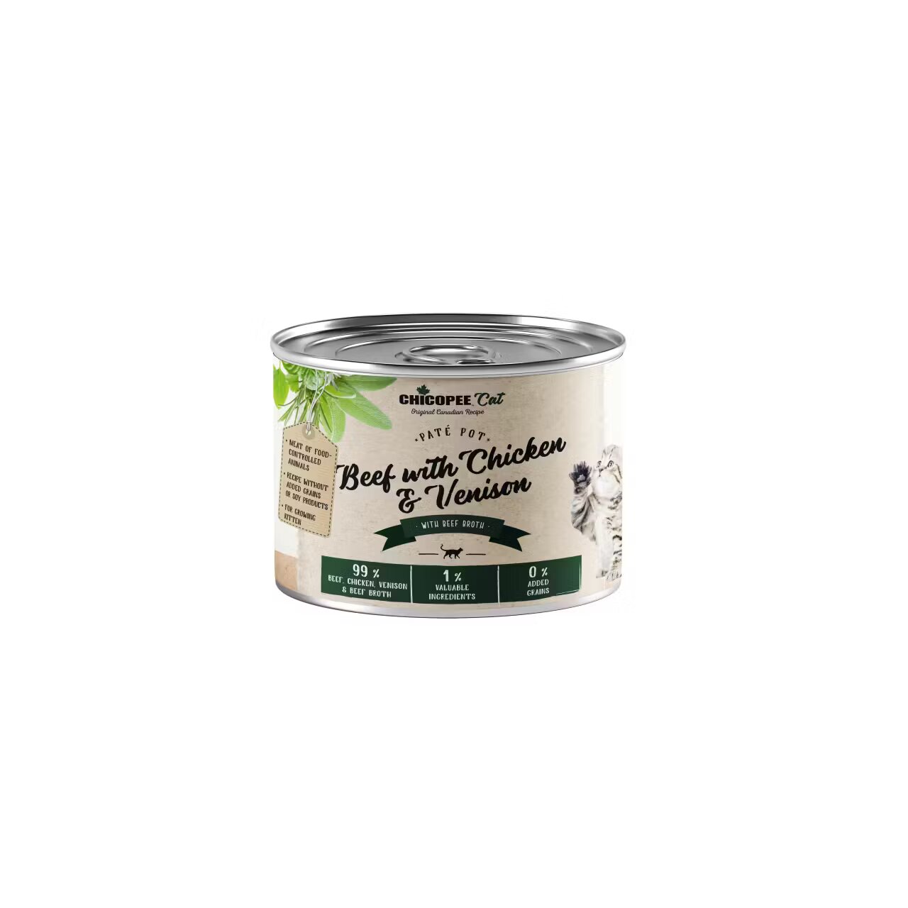 Chicopee Hrana umeda pisici Beef with Chicken & Venison Kitten 195 g