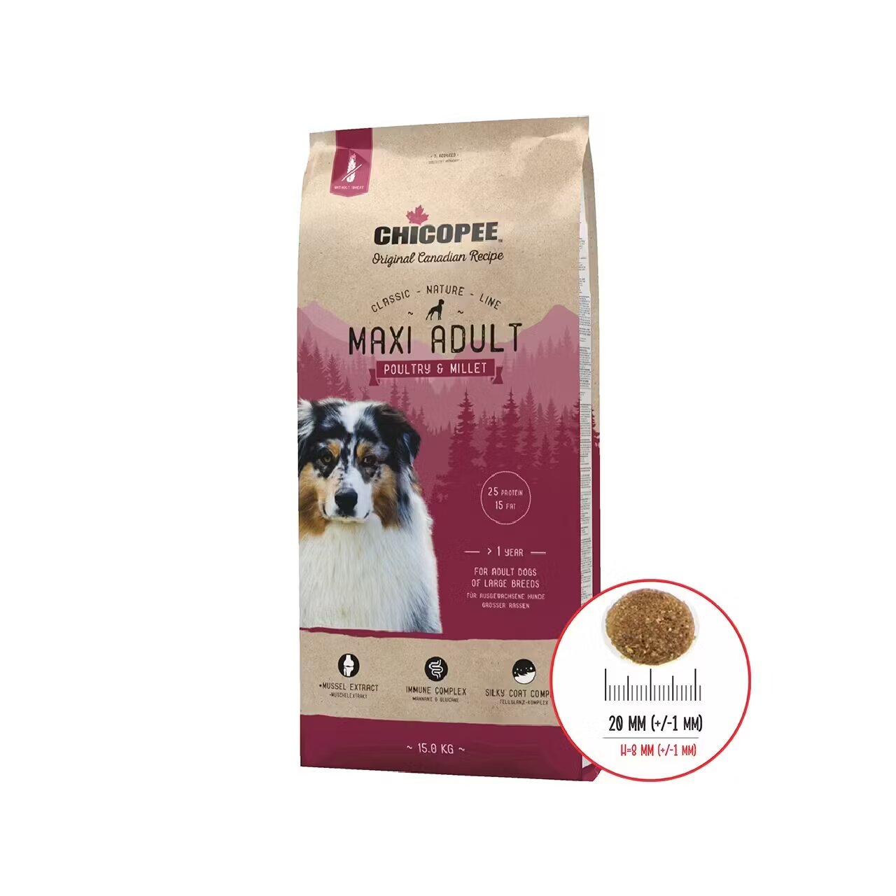 Chicopee Hrana Uscata Caini Classic Nature Line Maxi Adult Poultry & Millet 15 kg