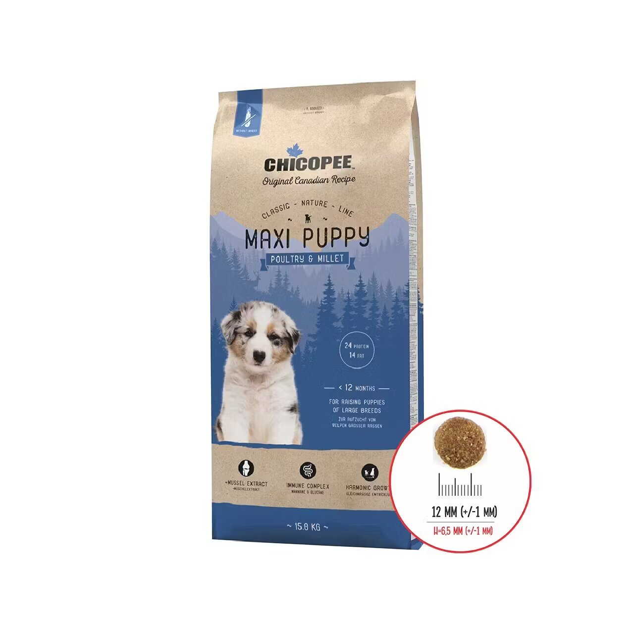 Chicopee Hrana Uscata Caini Classic Nature Line Maxi Puppy Poultry & Millet 15 kg