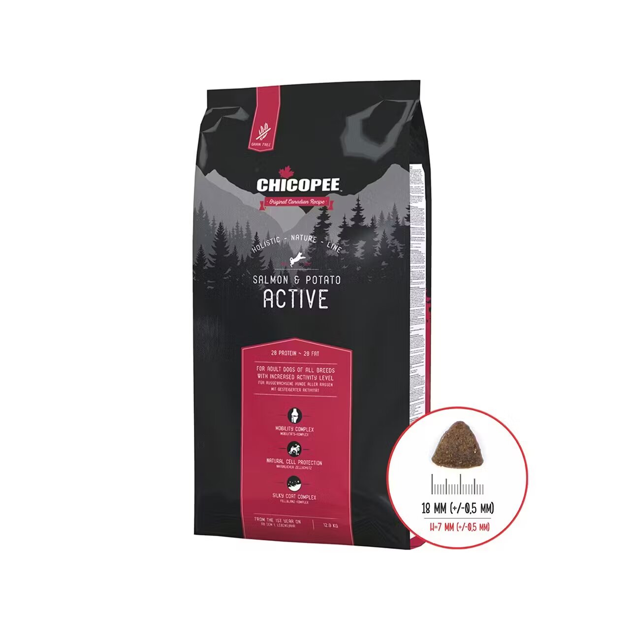Chicopee Hrana Uscata Caini Holistic Nature Line Active Salmon & Potato 12 kg