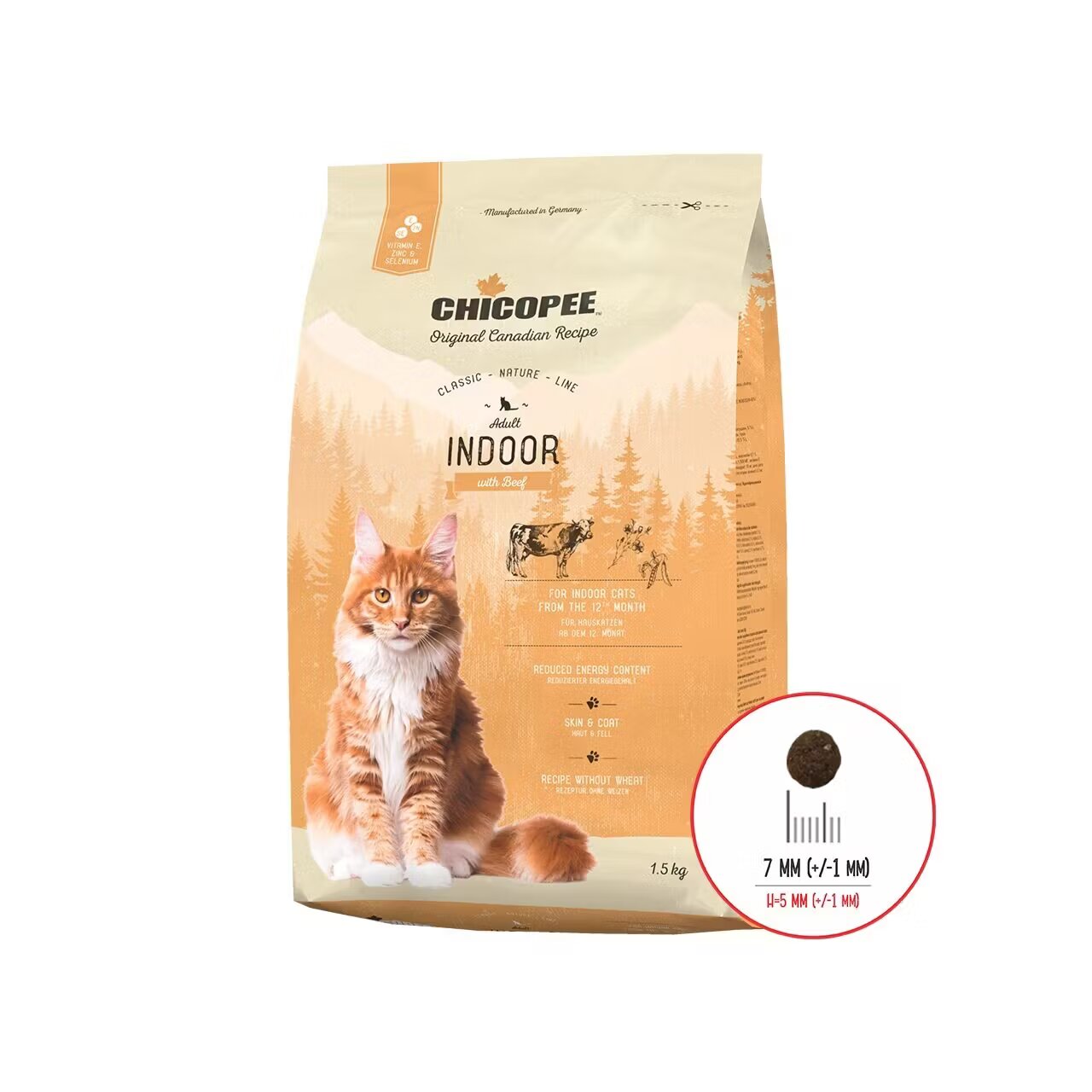 Chicopee Hrana Uscata Pisici Classic Nature Line Adult Indoor Beef 1.5 kg