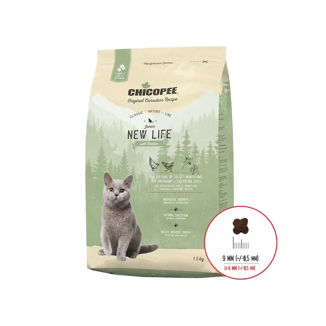Chicopee Hrana Uscata Pisici Classic Nature Line Junior New Life Chicken 1.5 kg