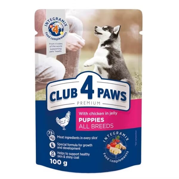 Club 4 Paws Hrana umeda premium caini Puppy All Breeds Pui 100 g