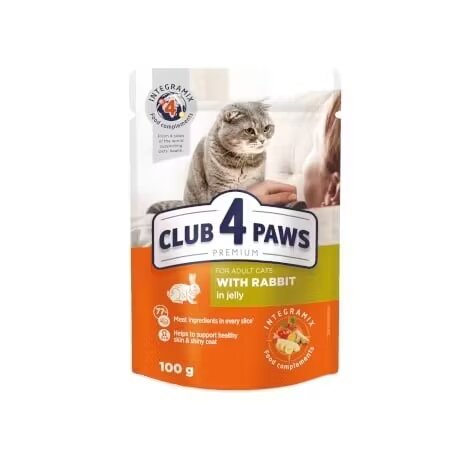 Club 4 Paws Hrana umeda premium pisici adulte Iepure in Jeleu 100 g
