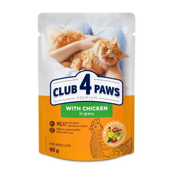 Club 4 Paws Hrana umeda premium pisici adulte Pui in Sos 85 g