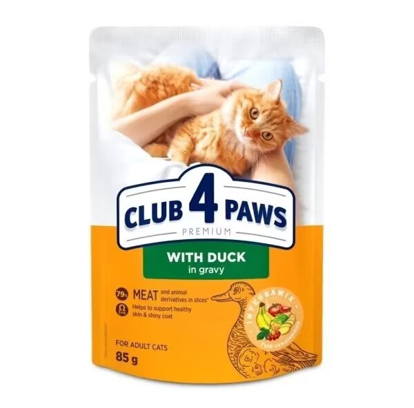 Club 4 Paws Hrana umeda premium pisici adulte Rata 85 g