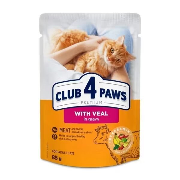 Club 4 Paws Hrana umeda premium pisici adulte Vitel 85 g