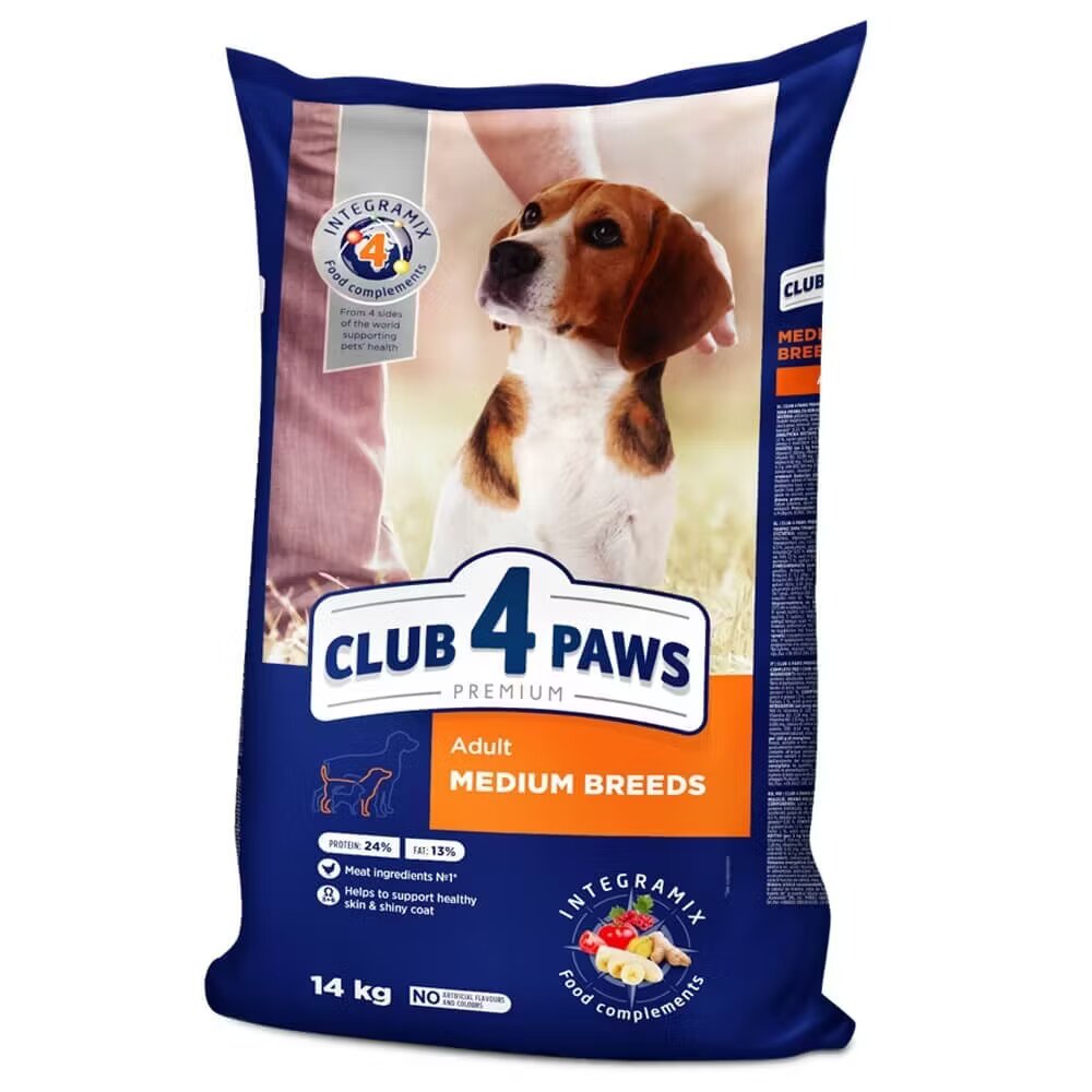 Club 4 Paws Hrana uscata premium caini Adult Mediu Pui 14 kg