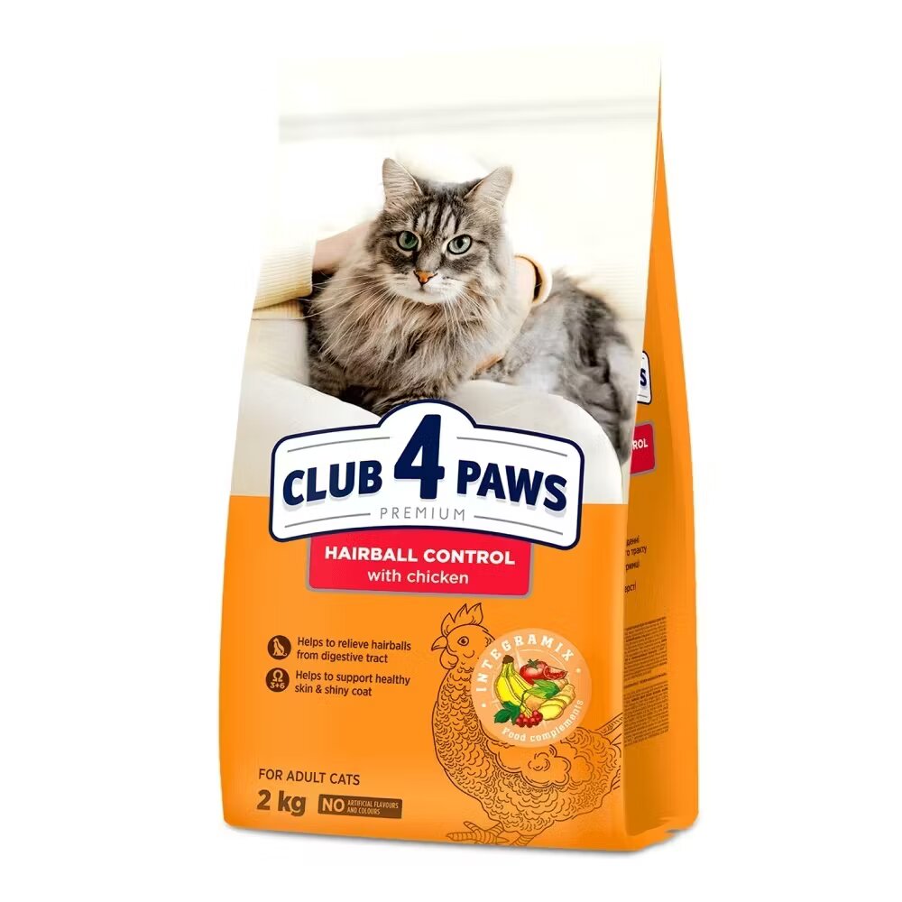 Club 4 Paws Hrana uscata premium pisici Cat Hairball Pui 2 kg