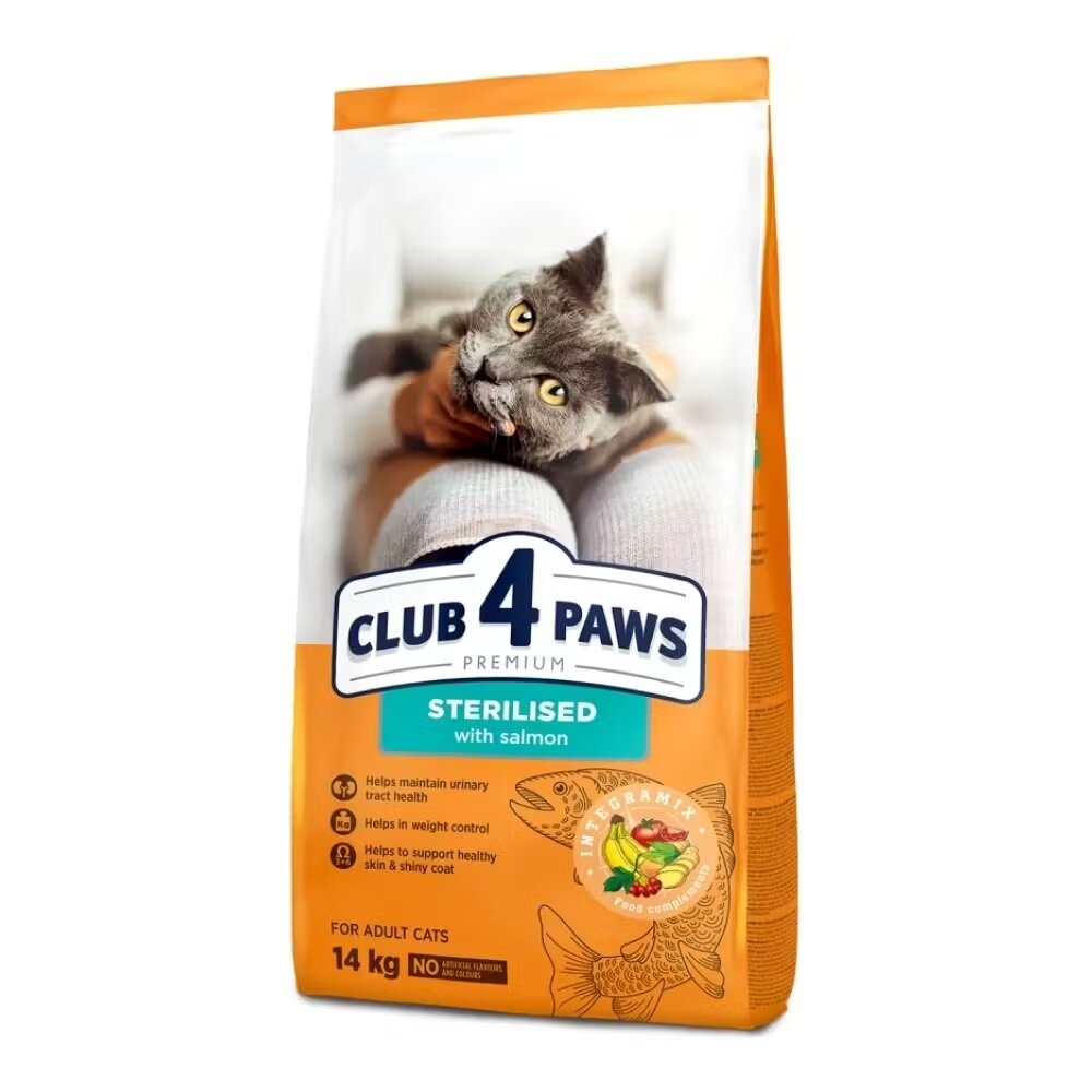Club 4 Paws Hrana uscata premium pisici Cat Sterilised Somon 14 kg