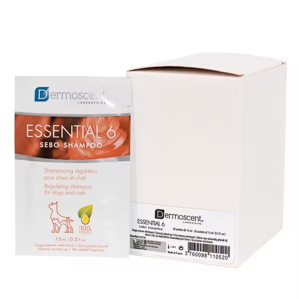Dermoscent Refill Essential 6 Sebo Shampoo for Dogs and Cats 15 ml x 20