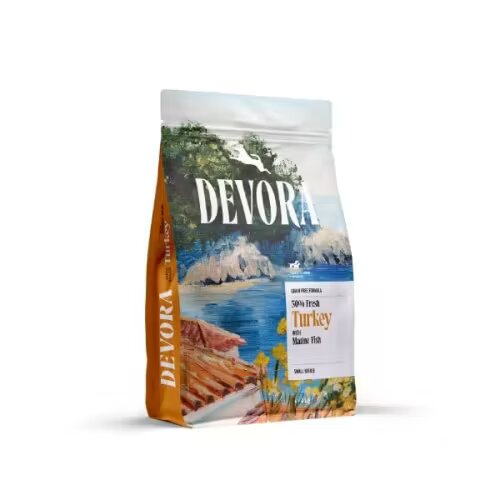 Devora Hrana uscata caini Dog Starter & Junior Grain Free Multiprotein Curcan & Peste Marin 4 kg
