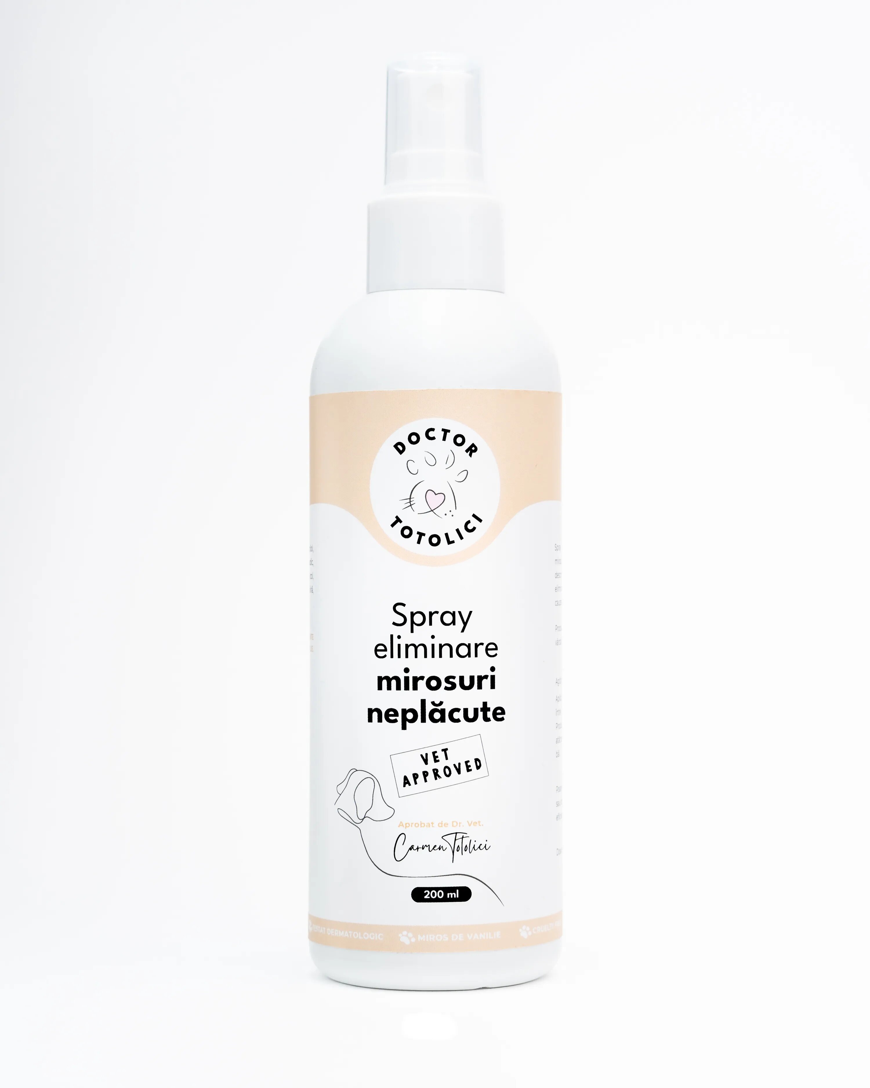 Doctor Totolici Spray eliminare mirosuri neplacute cu miros de vanilie 200 ml