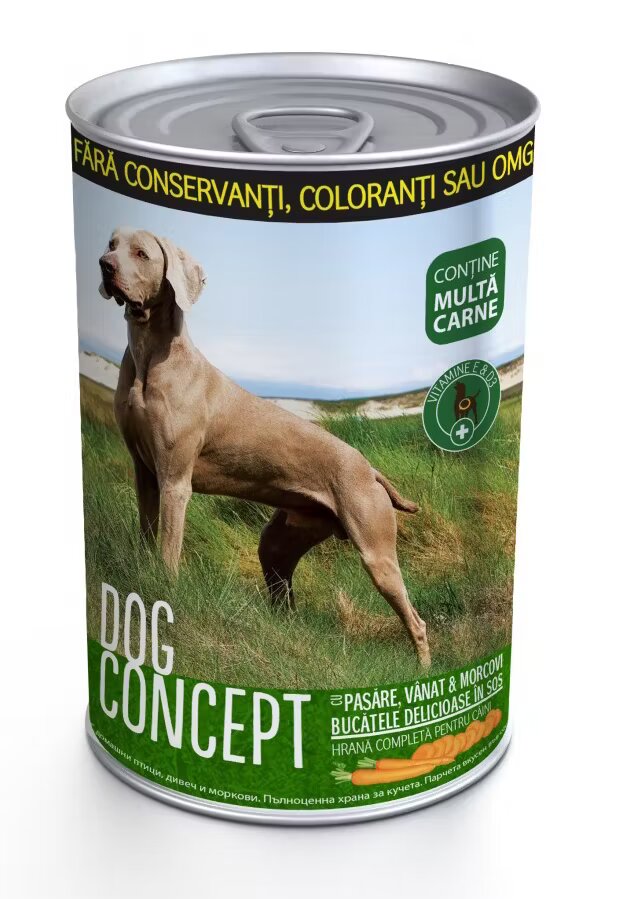 Dog Concept Hrana umeda caini Pasare Vanat & Morcovi 415 g