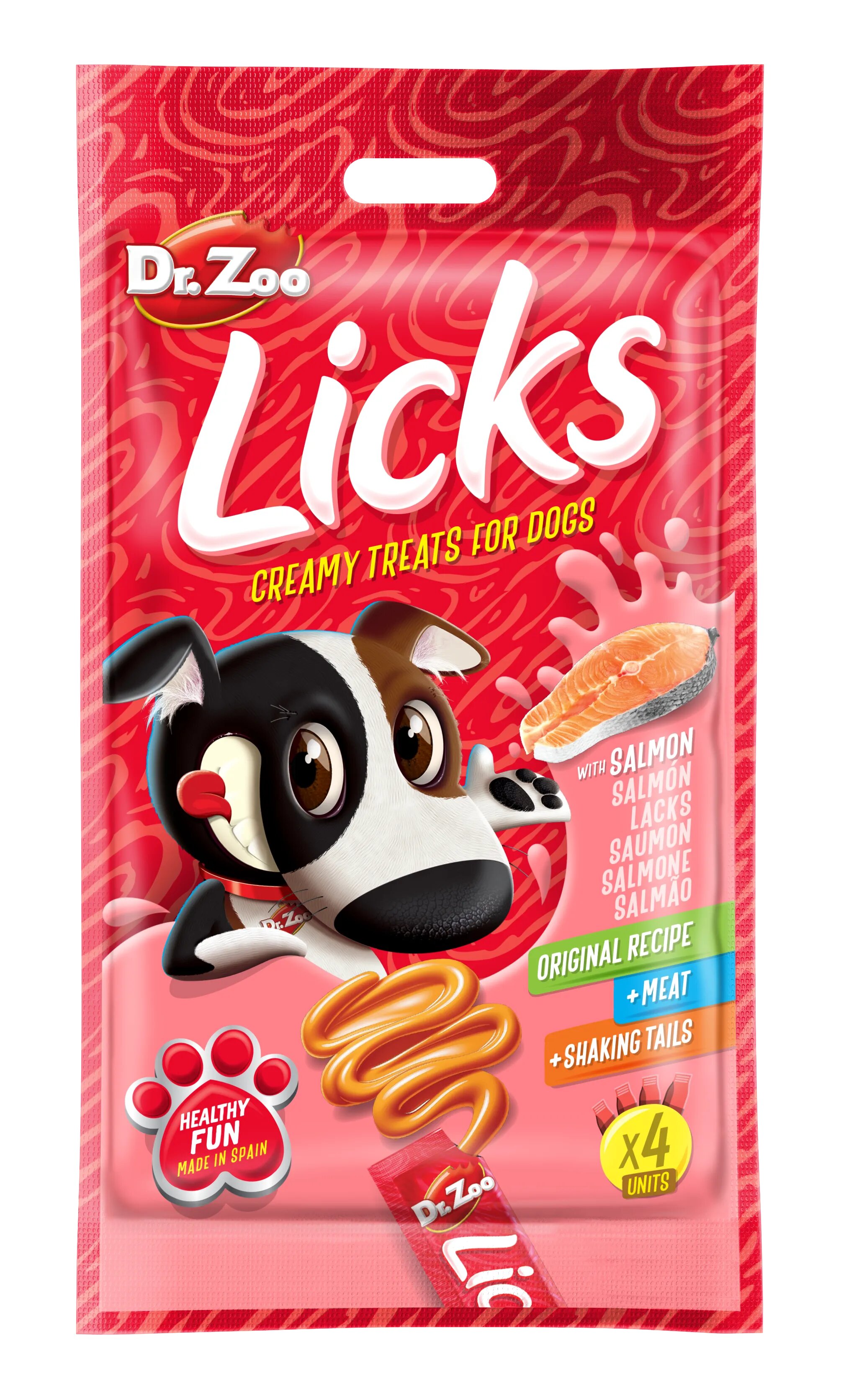 Dr Zoo Licks recompense caini Somon 4x15 g