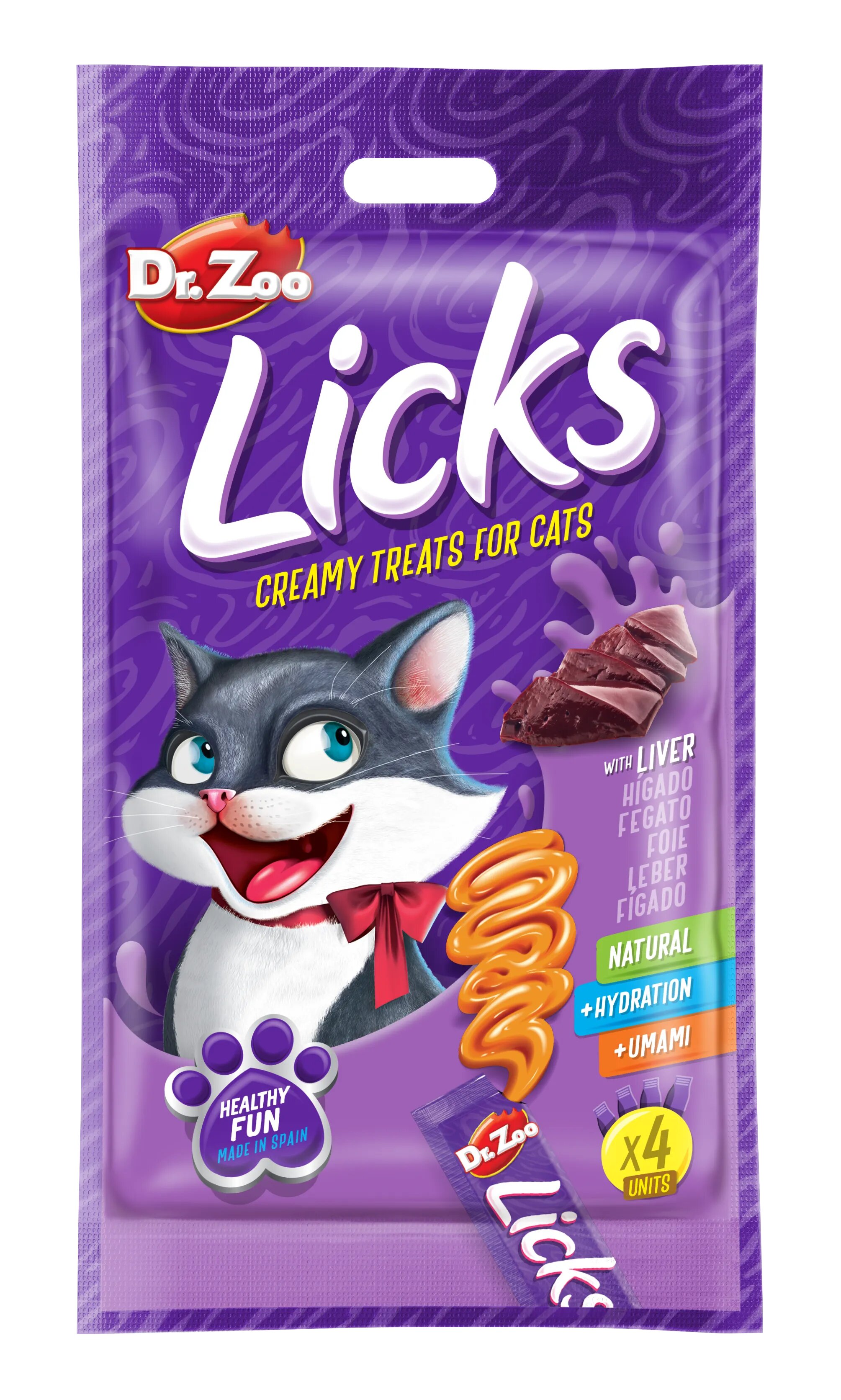 Dr Zoo Licks recompense pisici Ficat 4x15 g