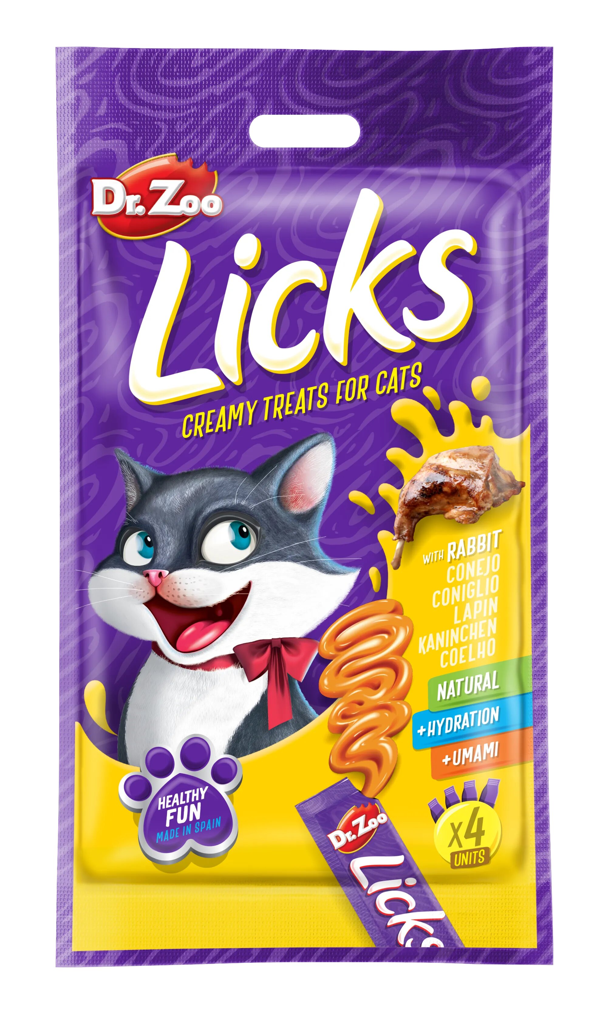 Dr Zoo Licks recompense pisici Iepure 4x15 g